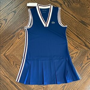 Lacoste Navy Tennis Dress with White and Maroon Accents